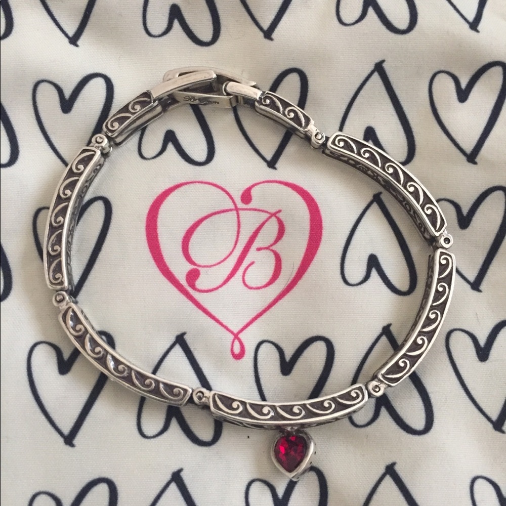 Brighton Silver Bracelet with Red Crystal